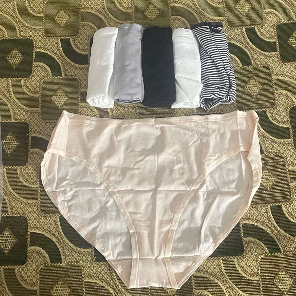 Amazon Essentials Women’s Cotton Stretch Briefs – 6-Pack (Assorted Colors)Size L